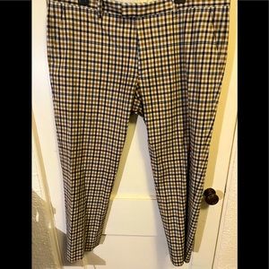 Men’s Etro54 navy/tan plaid cotton slacks… 38”x28 w/ 2 1/2” hem for xtra length